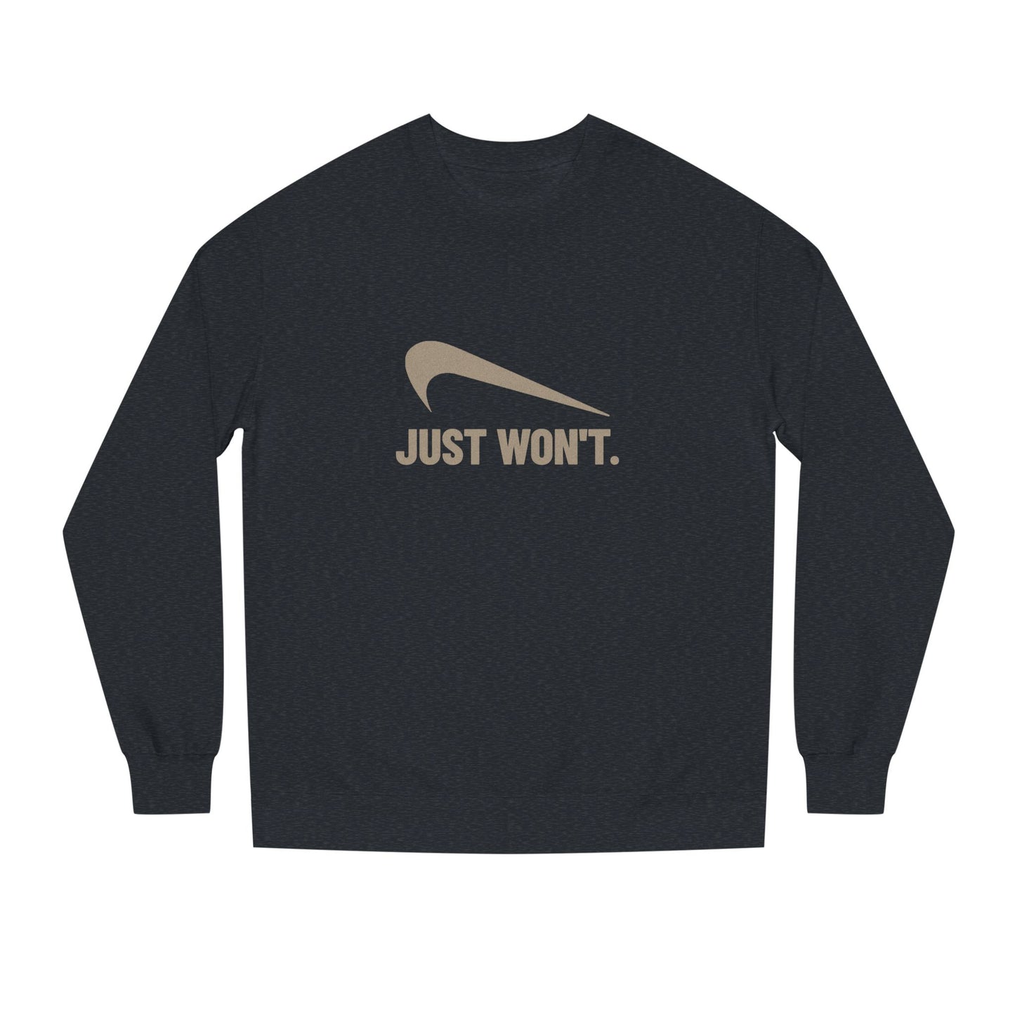 Just Won’t Athletic Parody — Retro Workout Sweatshirt (Dark)