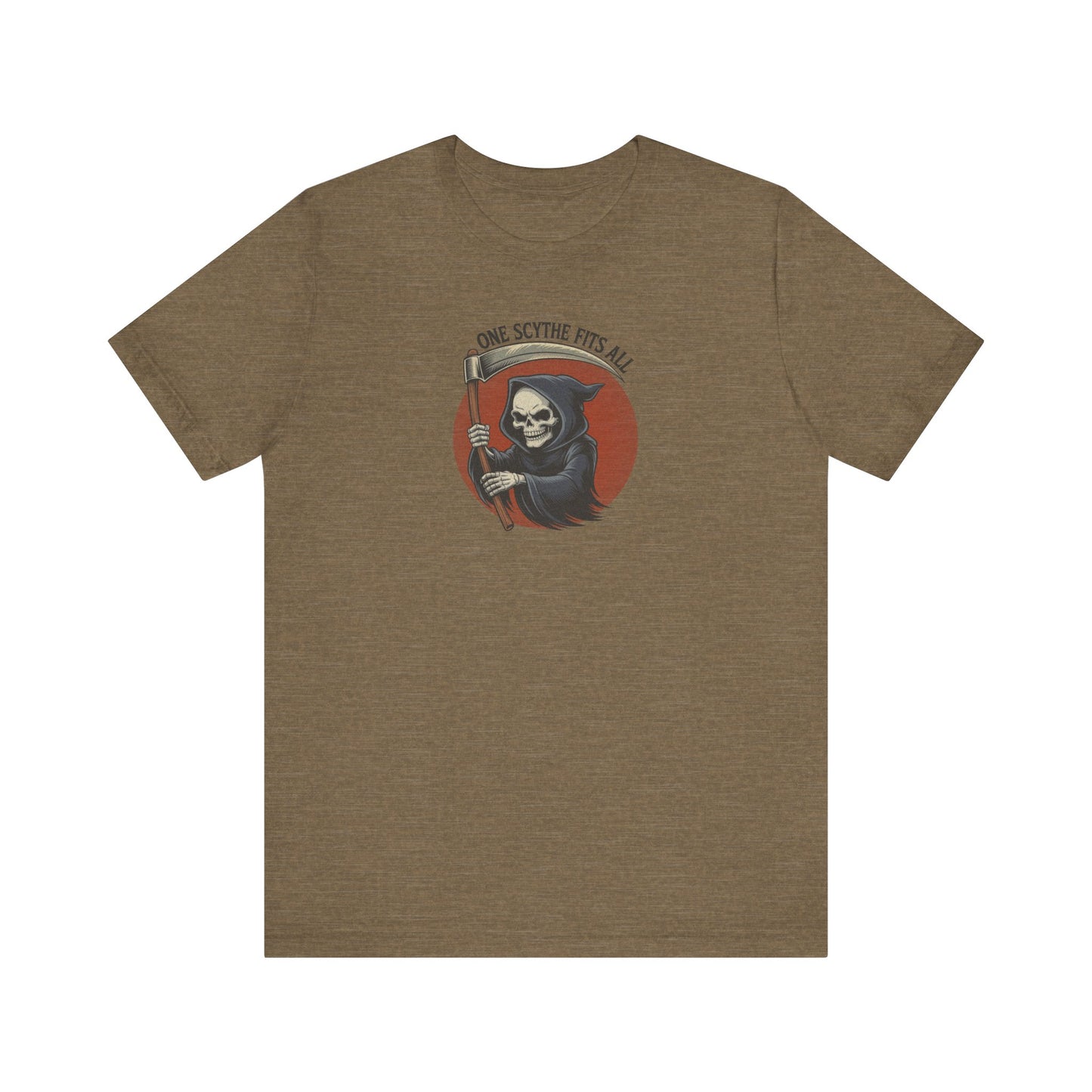 One Scythe Fits All — Grim Reaper Retro Tee (Light)