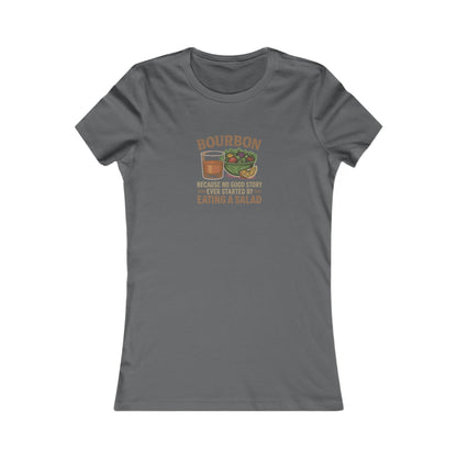 Bourbon > Eating a Salad — Retro Women's Tee (Dark)
