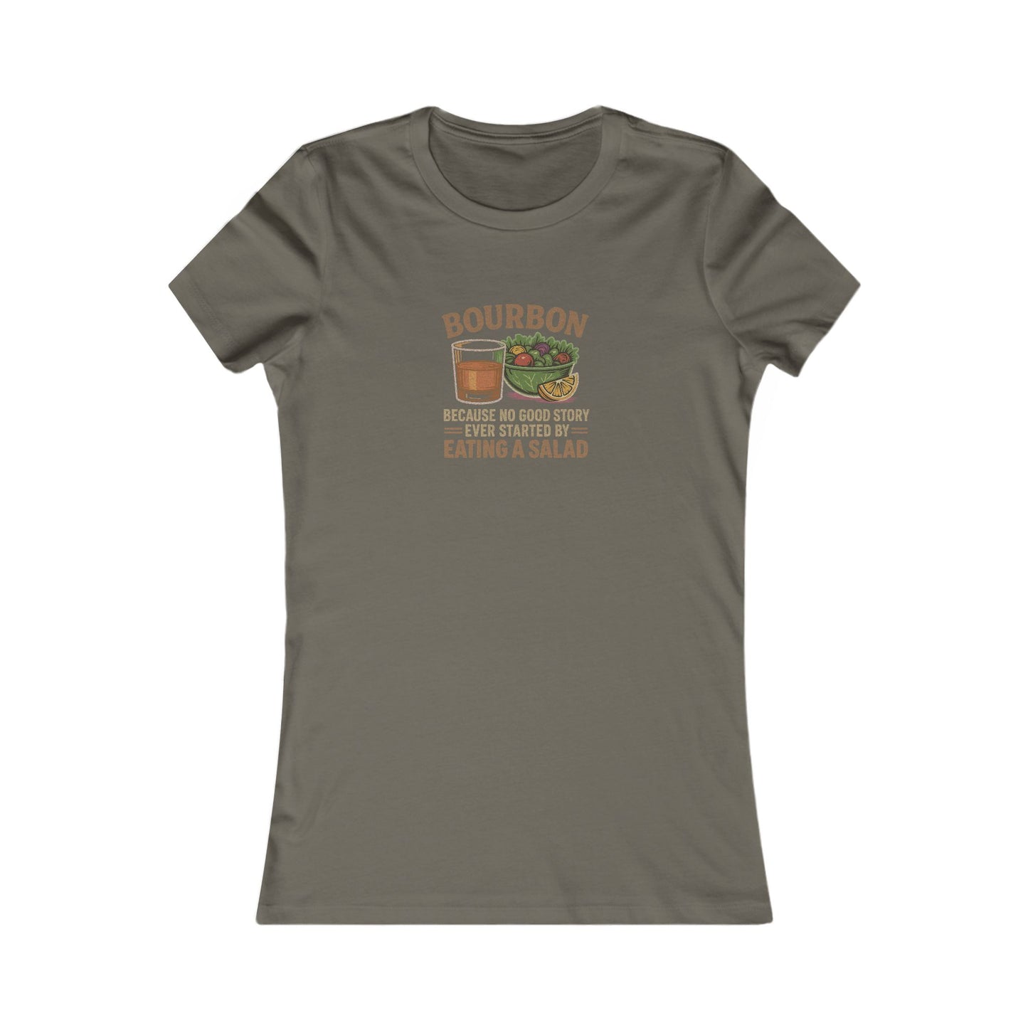 Bourbon > Eating a Salad — Retro Women's Tee (Dark)