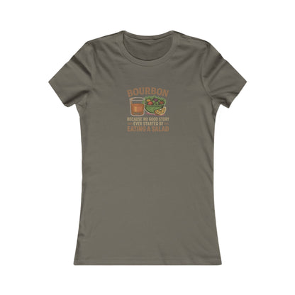 Bourbon > Eating a Salad — Retro Women's Tee (Dark)