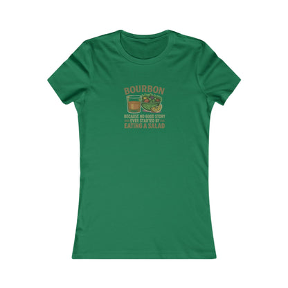 Bourbon > Eating a Salad — Retro Women's Tee (Dark)