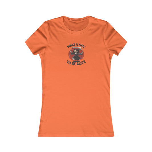 What a Time to Be Alive — Not-So-Grim Reaper Retro Women's Tee (Light)