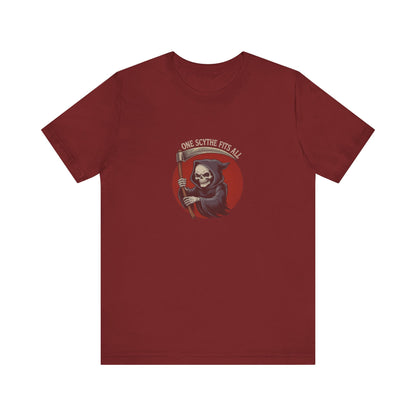 One Scythe Fits All — Grim Reaper Retro Tee (Dark)