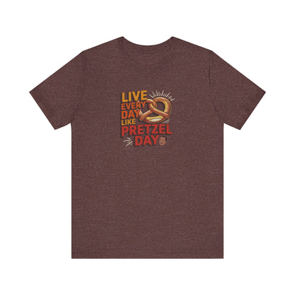 Live Every Day Like Pretzel Day — Stanley Hudson Retro Tee (Dark)