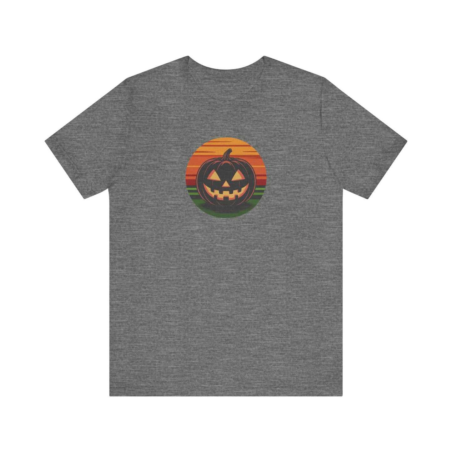 Retro Jack: Glowing Classic — Halloween Sunset Tee (Light)