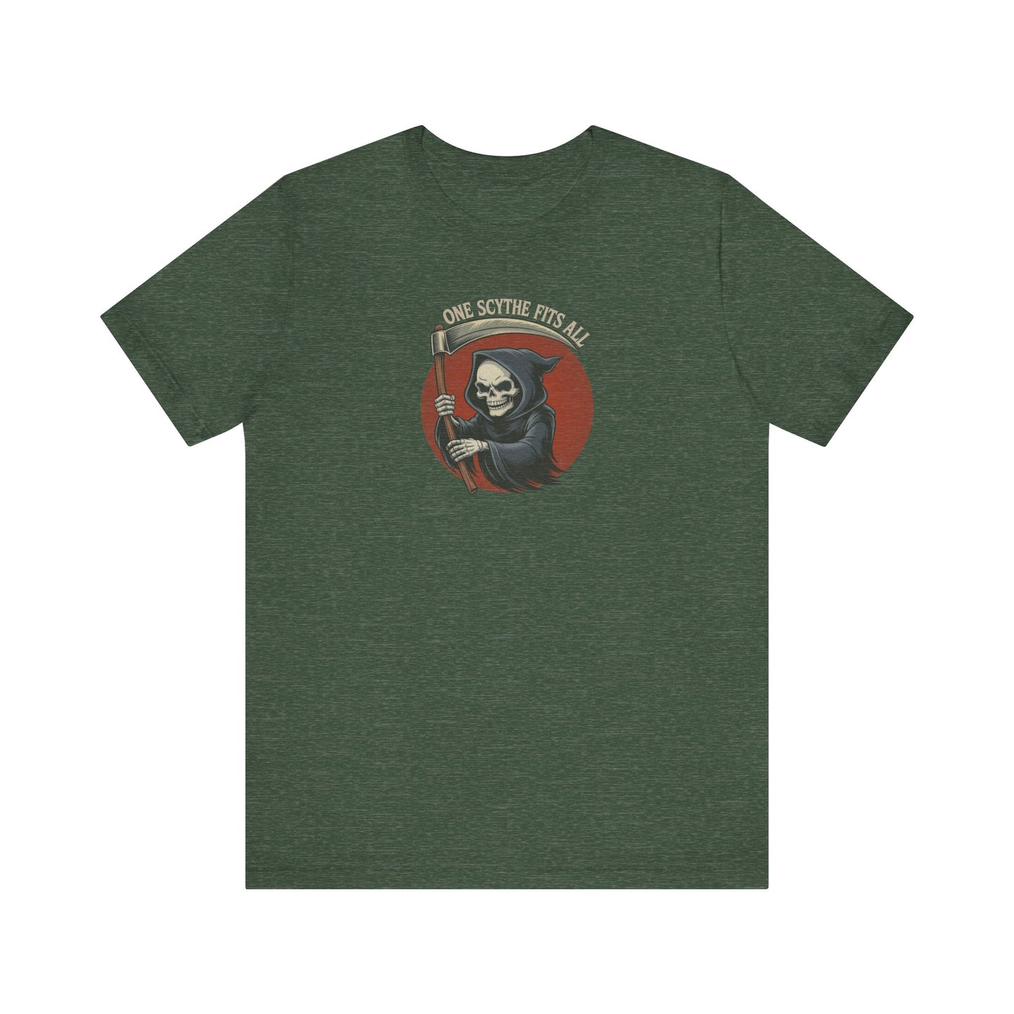 One Scythe Fits All — Grim Reaper Retro Tee (Dark)
