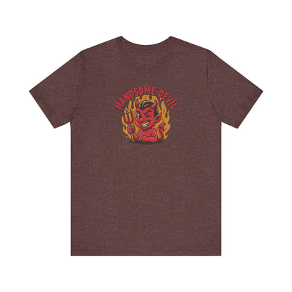 Handsome Devil — Fiery Retro Halloween Tee (Dark)