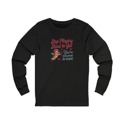 Stop Playing Hard to Get — Retro Cupid Long Sleeve (Dark)