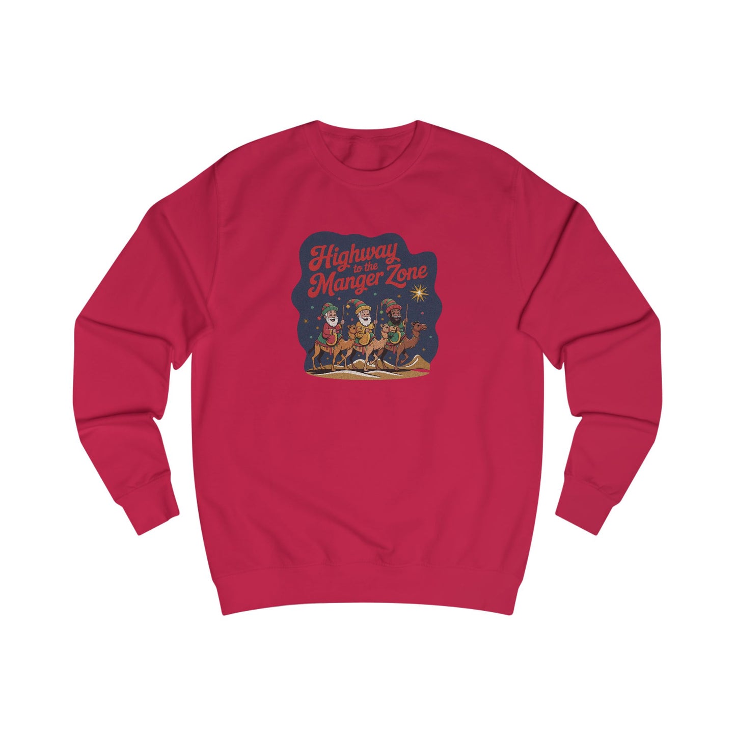 Highway to the Manger Zone — Top Gun Christmas Sweatshirt (Light)