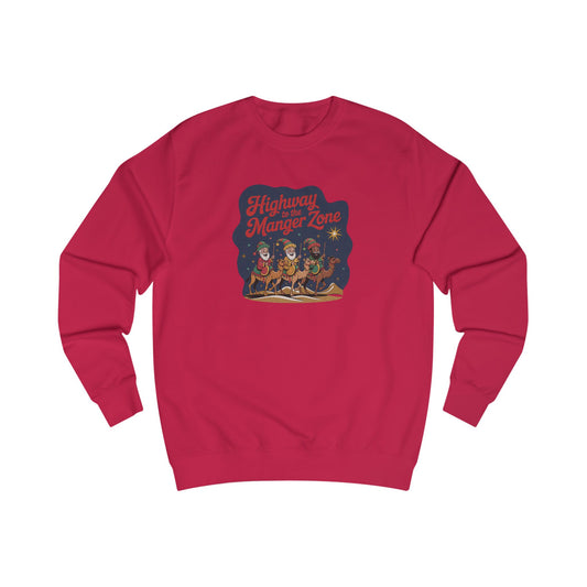 Highway to the Manger Zone — Top Gun Christmas Sweatshirt (Light)