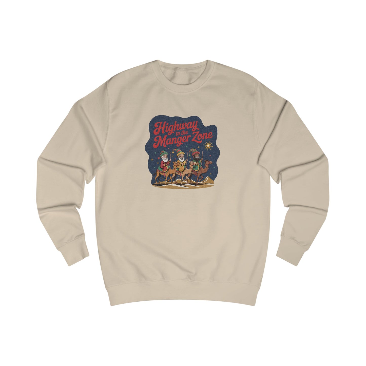 Highway to the Manger Zone — Top Gun Christmas Sweatshirt (Light)