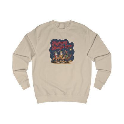 Highway to the Manger Zone — Top Gun Christmas Sweatshirt (Light)
