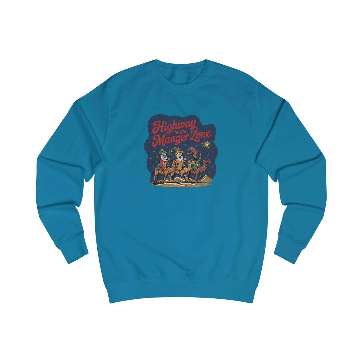 Highway to the Manger Zone — Top Gun Christmas Sweatshirt (Light)
