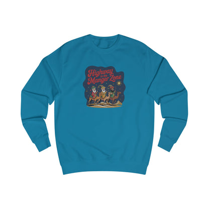 Highway to the Manger Zone — Top Gun Christmas Sweatshirt (Light)