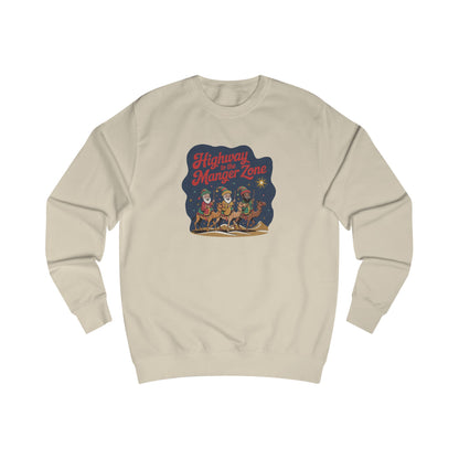 Highway to the Manger Zone — Top Gun Christmas Sweatshirt (Light)