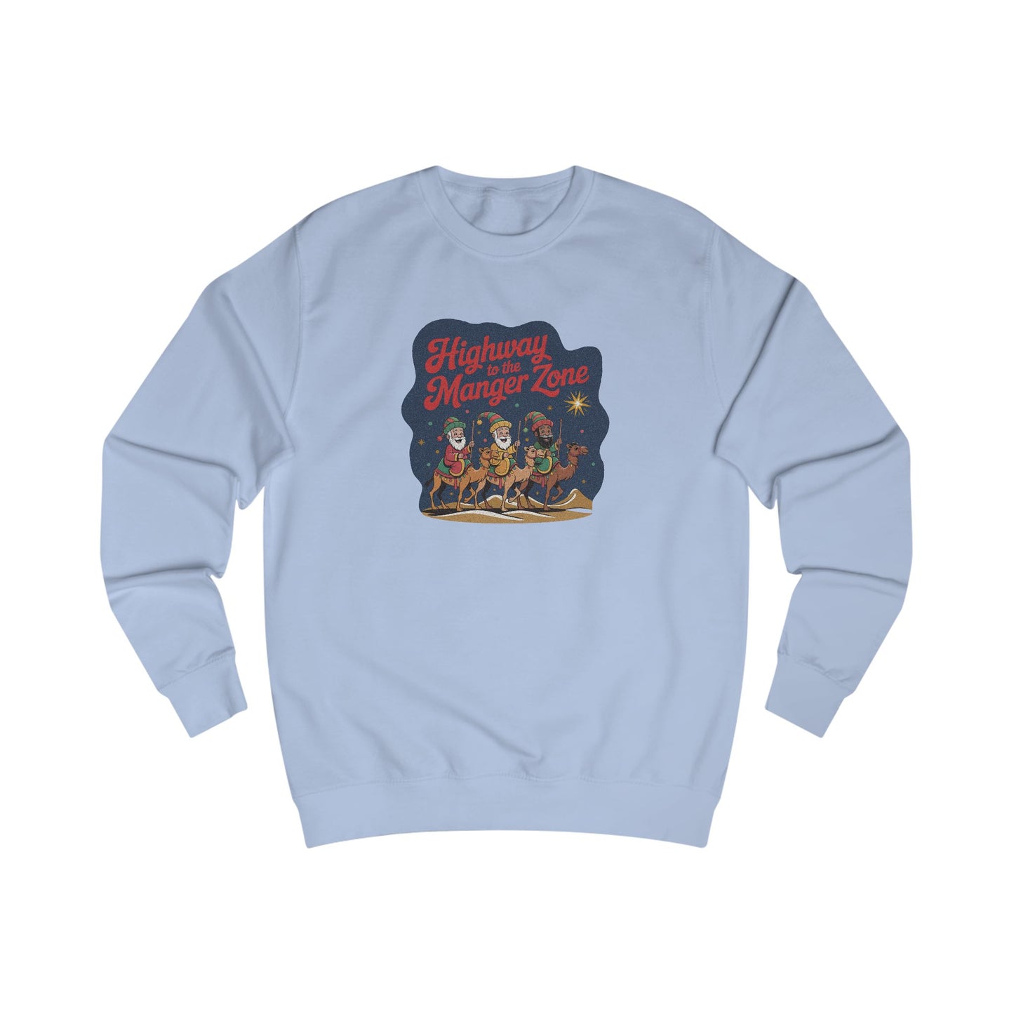 Highway to the Manger Zone — Top Gun Christmas Sweatshirt (Light)