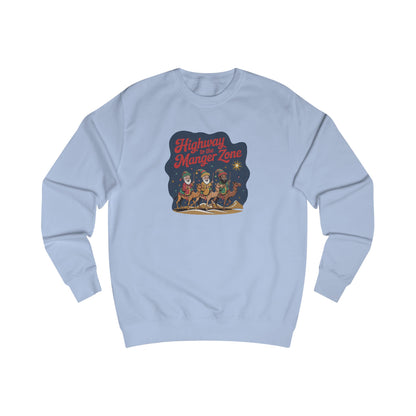 Highway to the Manger Zone — Top Gun Christmas Sweatshirt (Light)