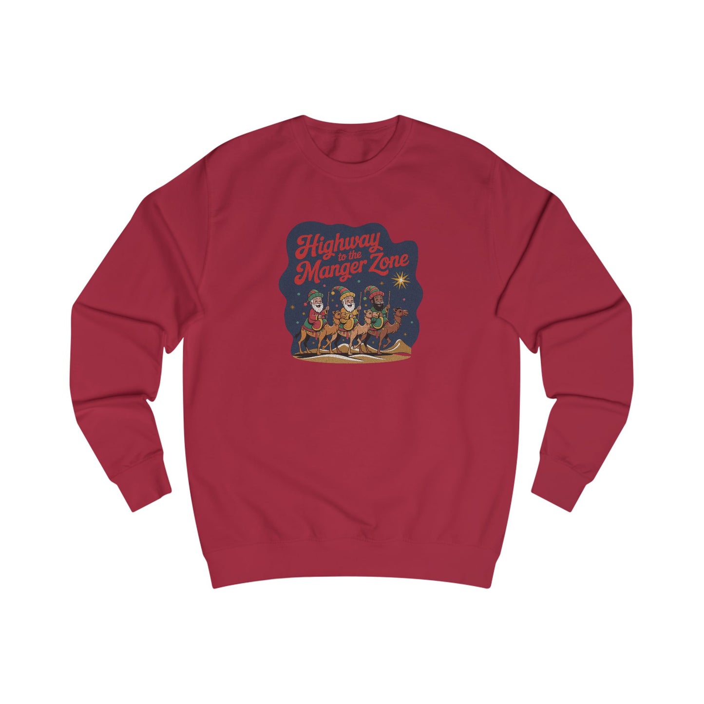Highway to the Manger Zone — Top Gun Christmas Sweatshirt (Light)