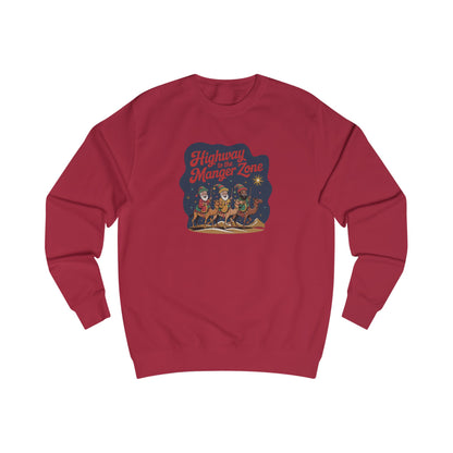 Highway to the Manger Zone — Top Gun Christmas Sweatshirt (Light)