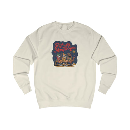 Highway to the Manger Zone — Top Gun Christmas Sweatshirt (Light)