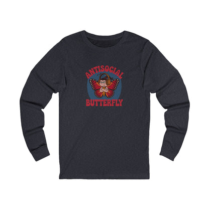 Antisocial Butterfly (Female) — Retro Workout Long Sleeve (Dark)