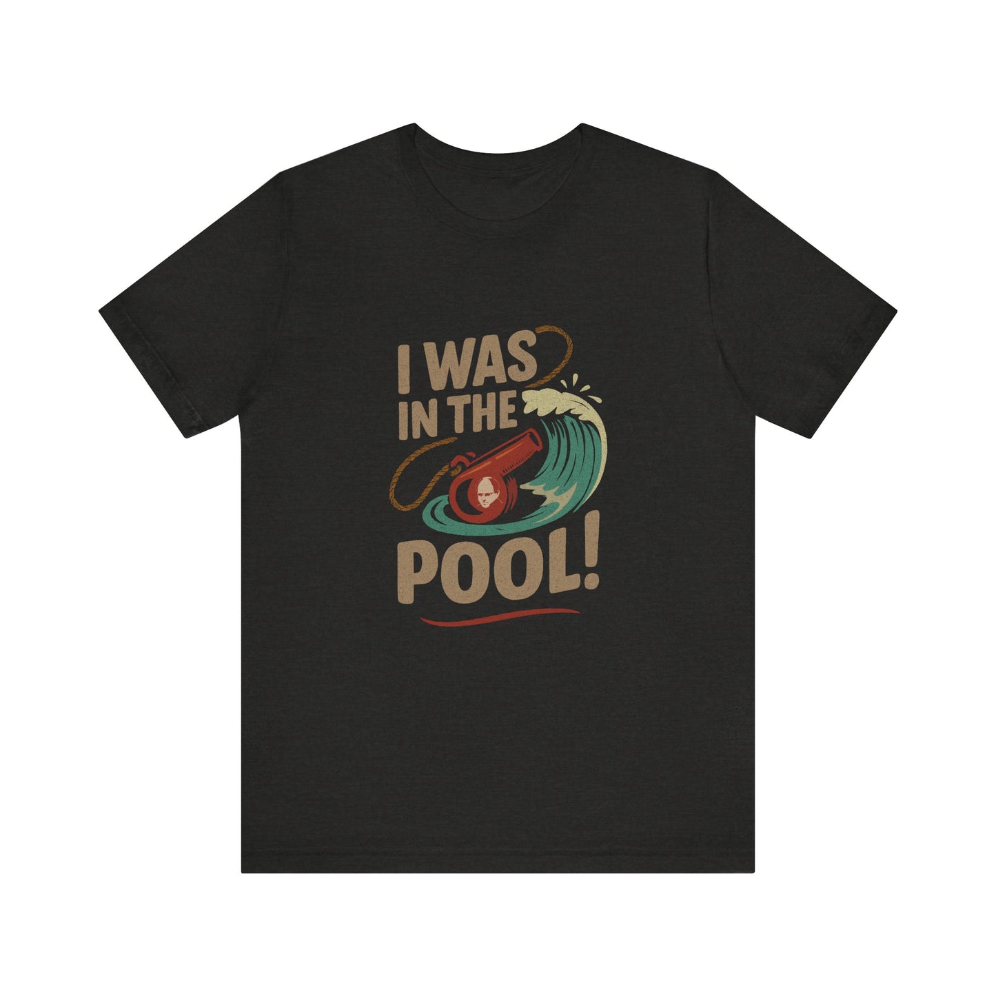 I Was in the Pool! — George Costanza Shrinkage Retro Tee (Dark)