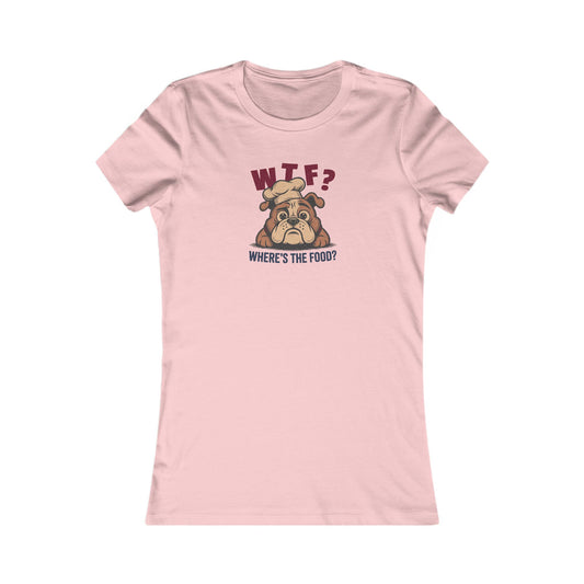 WTF? Where’s the Food? — Bulldog Chef Retro Women's Tee (Light)