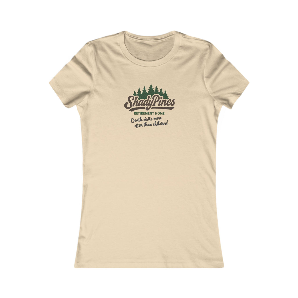 Shady Pines (Death Visits More Often Than Children) — Retro Women's Tee (Light)