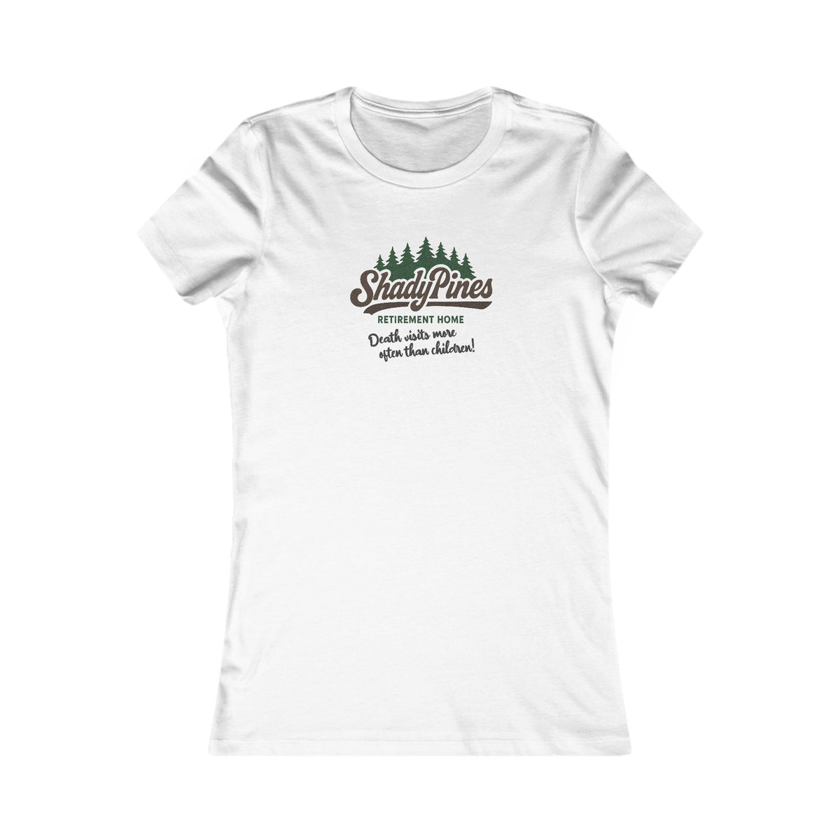 Shady Pines (Death Visits More Often Than Children) — Retro Women's Tee (Light)