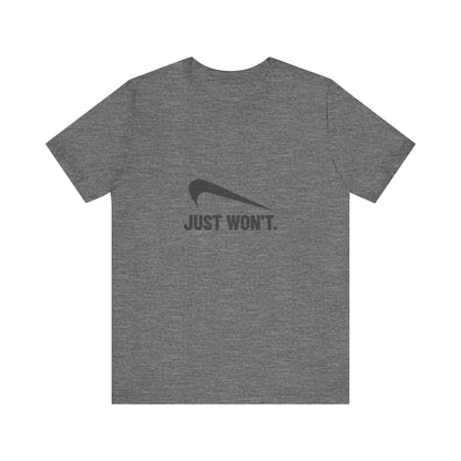 Just Won’t Athletic Parody — Retro Workout Tee (Light)