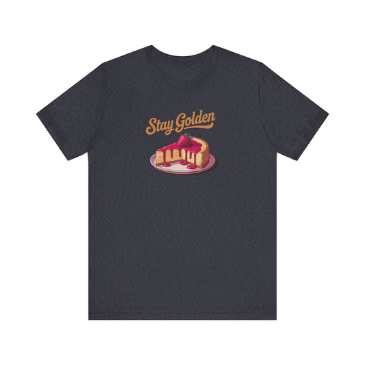 Stay Golden — Retro Cheesecake Graphic Tee (Dark)