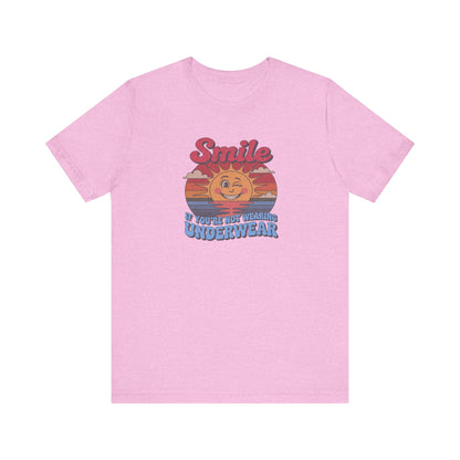 Smile If You’re Not Wearing Underwear — Retro Tee (Light)