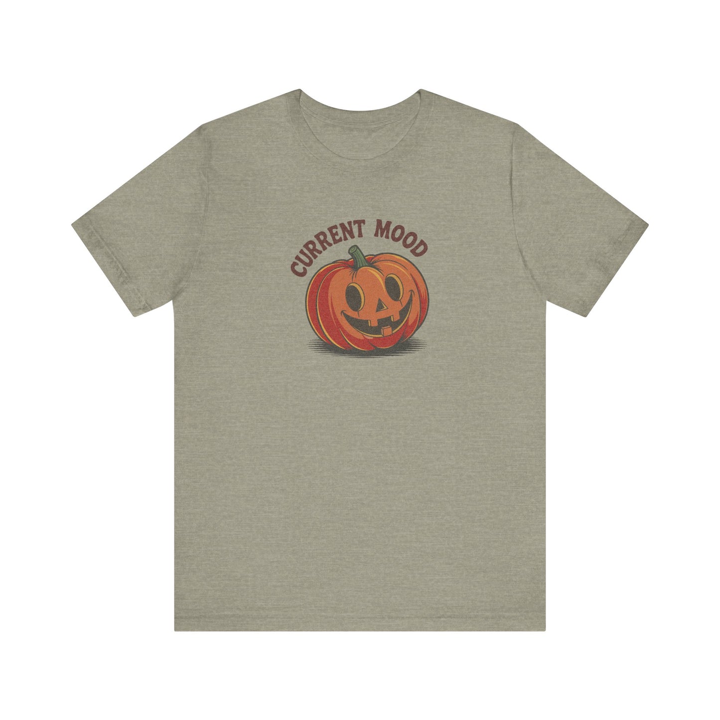 Current Mood (Cute Pumpkin) — Retro Halloween Tee (Light)