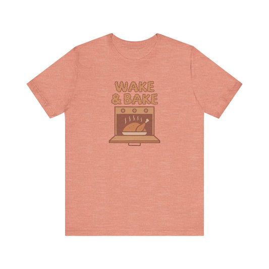Wake & Bake — Retro Thanksgiving Turkey Tee (Light)