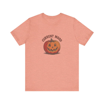 Current Mood (Classic Pumpkin) — Retro Halloween Tee (Light)