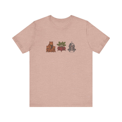 Bears, Beets, Battlestar (Icons) — Retro Tee (Light)