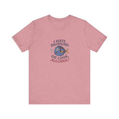 I Hate Drinking (Oh Look, Alcohol!) — Forgetful Fish Retro Tee (Light)