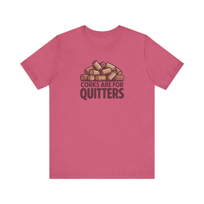 Corks Are For Quitters – Wine Lover Retro Tee (Light)