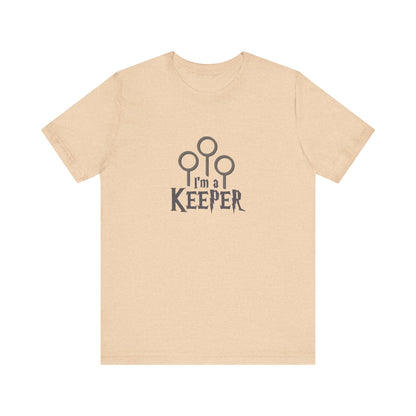 I’m a Keeper — Harry Potter Quidditch Retro Tee (Light)