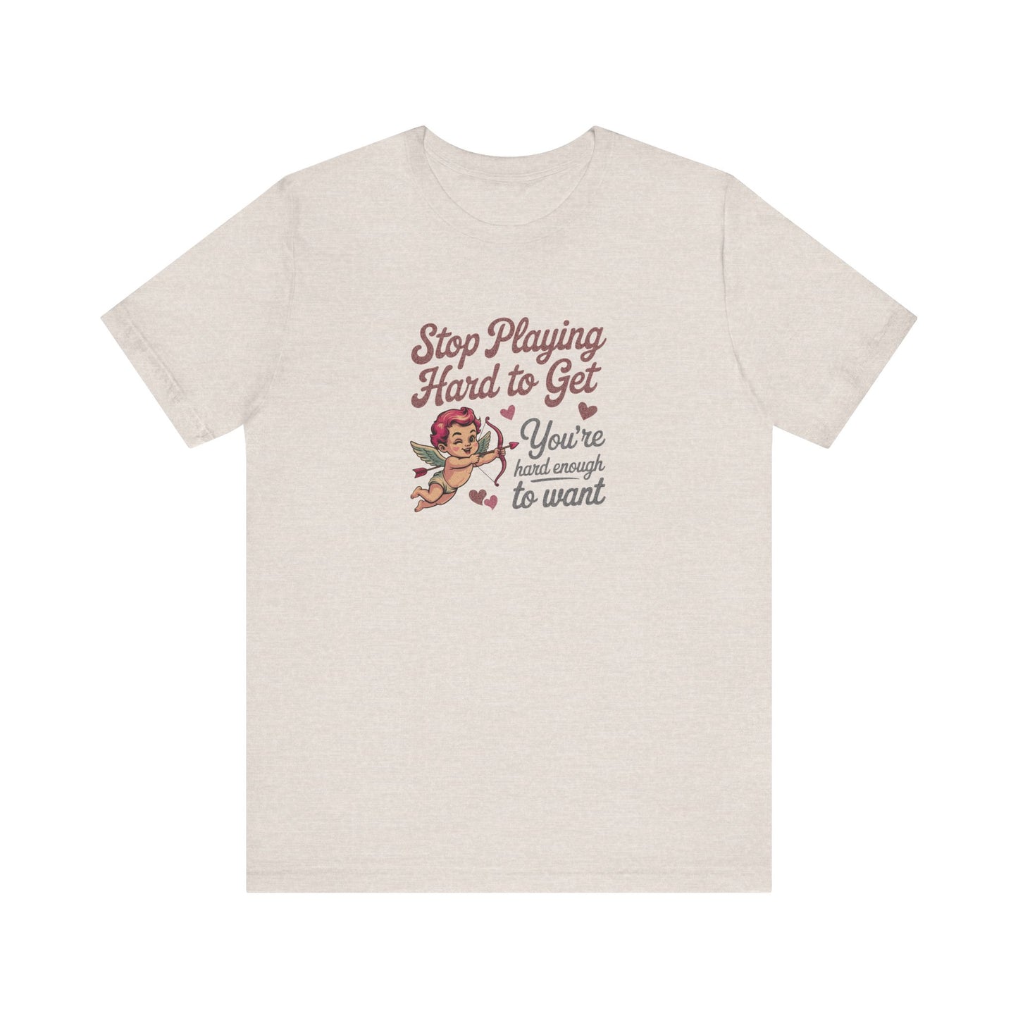 Stop Playing Hard to Get — Retro Cupid Tee (Light)