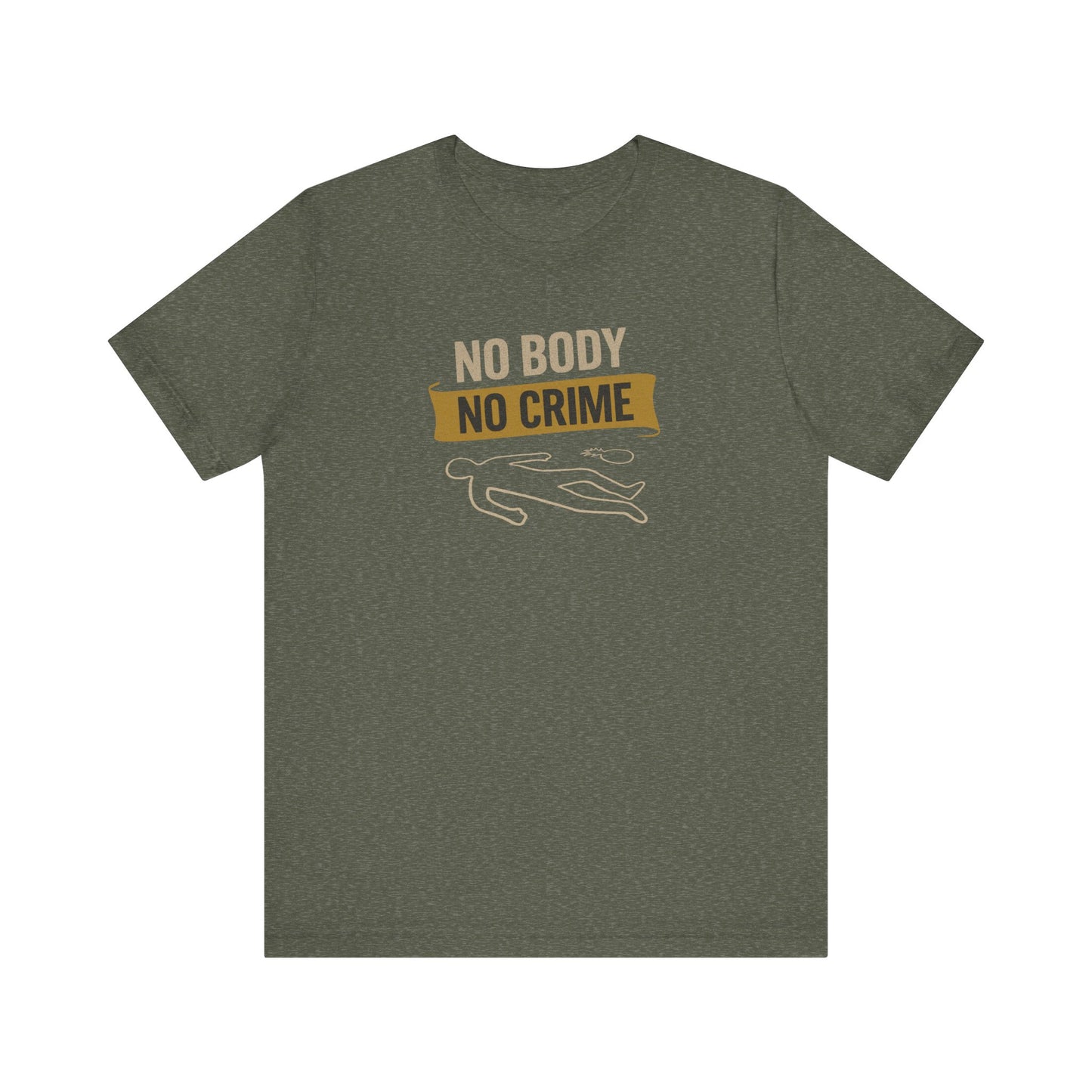 No Body, No Crime — Psych Crime Scene Retro Tee (Dark)