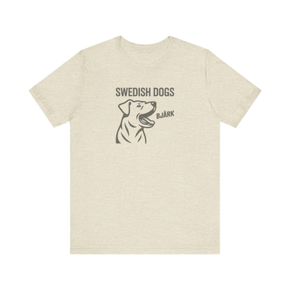 His Bjärk Is Worse Than His Bite – Minimalist Dog Pun Retro Tee (Light)