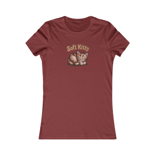 Soft Kitty Sick-Day Lullaby — Big Bang Theory Retro Women's Tee (Dark)