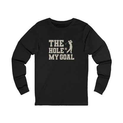 The Hole Is My Goal — Golf Silhouette Retro Long Sleeve (Dark)