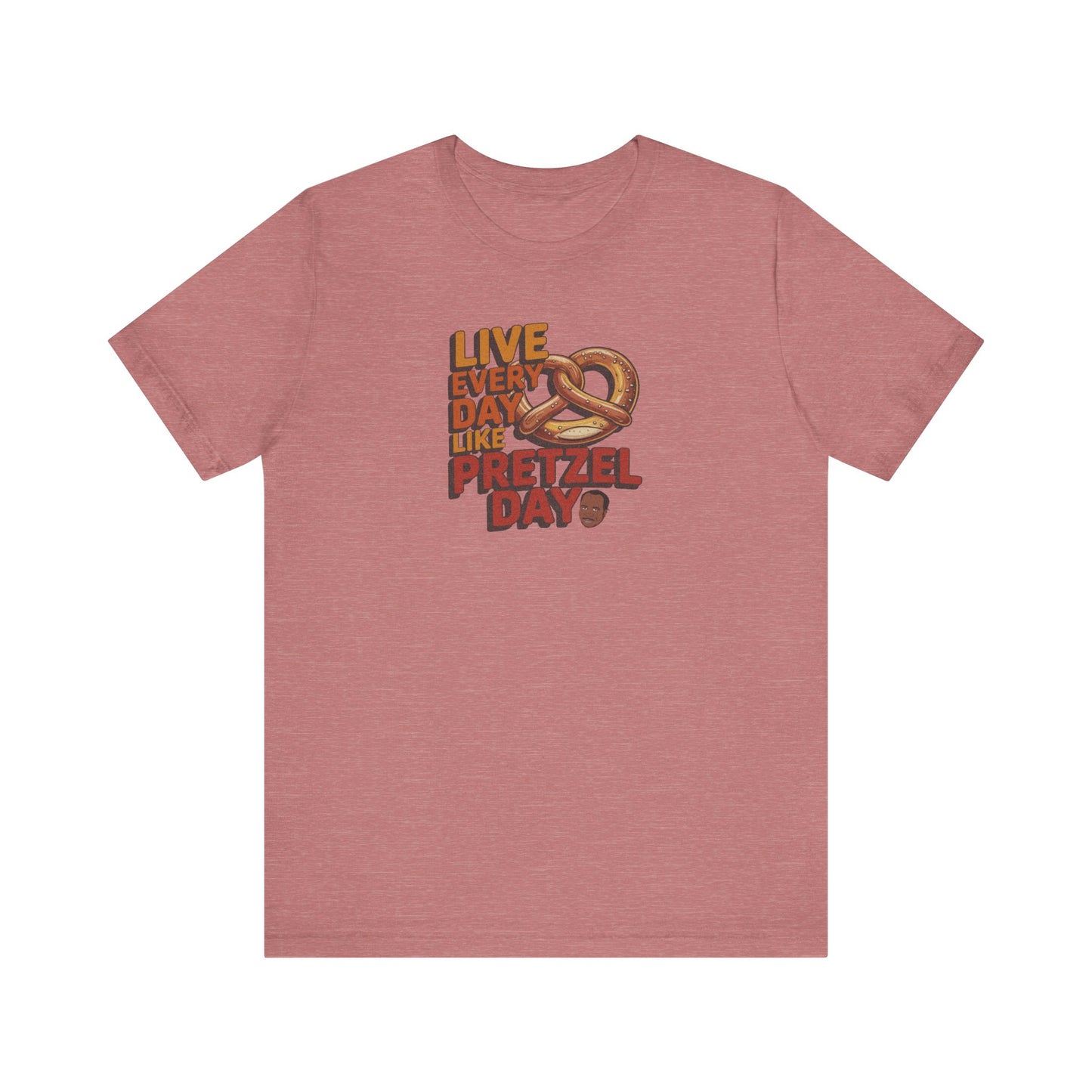 Live Every Day Like Pretzel Day — Stanley Hudson Retro Tee (Light)