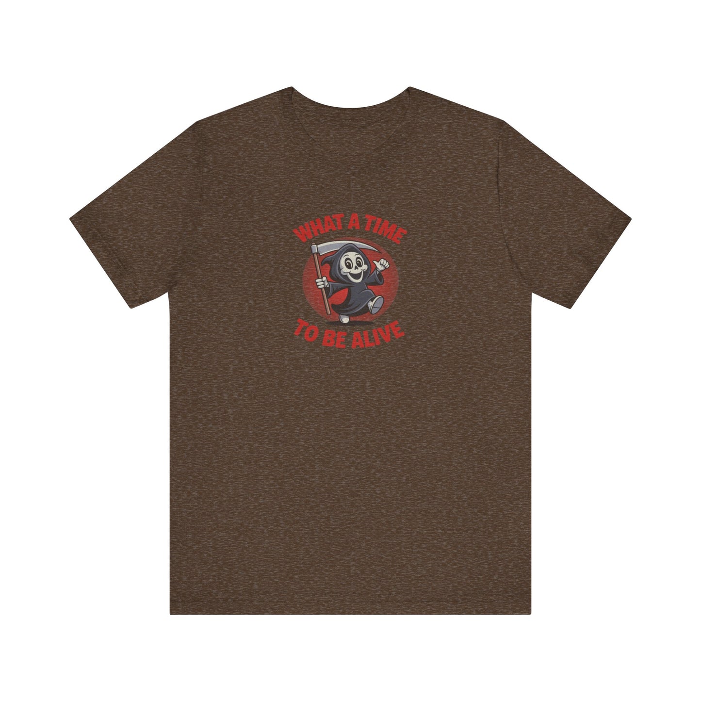 What a Time to Be Alive (Cute) — Lil Reaper Retro Tee (Dark)