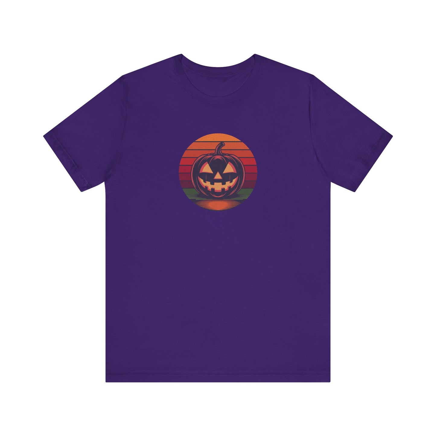 Retro Jack: Bold Grin — Halloween Sunset Tee (Dark)