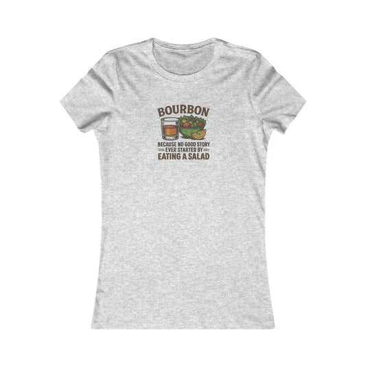 Bourbon > Eating a Salad — Retro Women's Tee (Light)