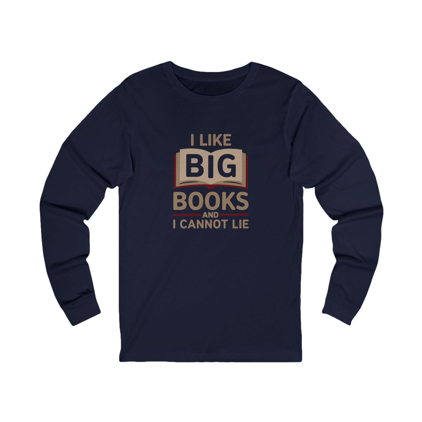 I Like Big Books and I Cannot Lie — Bibliophile Retro Long Sleeve (Dark)